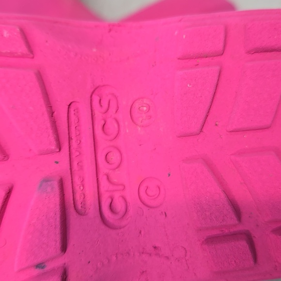 Crocs Girls Kids Pink Rain High Top Boots Shoes Sz C10 Toddler - Picture 10 of 11